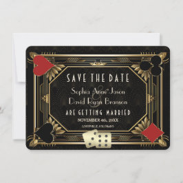 Elegante Gatsby Casino Royale Vegas Poker Huwelijk Save The Date