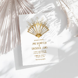 Elegante Gatsby-stijl Art Deco Trouwdag uit de jar Kaart