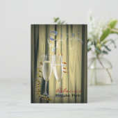 elegante gatsby's die twee maten op champagnebril  kaart (Staand voorkant)