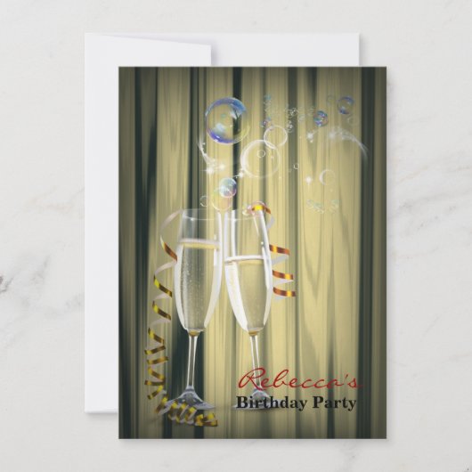 elegante gatsby's die twee maten op champagnebril  kaart (Voorkant)