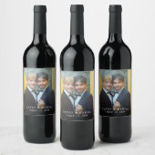 Elegante Gay Bruiloft Paar Foto Wijn Etiket (Flessen)