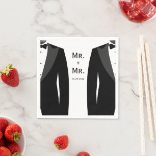 Elegante gay bruiloft servetten Mr en Mr