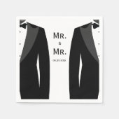 Elegante gay bruiloft servetten Mr en Mr (Voorkant)