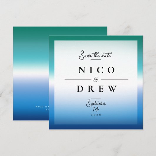 Elegante Gay Pride Trouwdag  Save The Date (Voorkant / Achterkant)