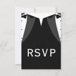 Elegante Gay Trouw RSVP Kaart Black Tie