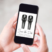 Elegante Gay Trouw Tuxedo Watercolor Save The Date