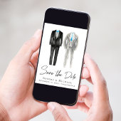 Elegante Gay Trouw Tuxedo Watercolors Save The Date