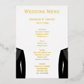 Elegante Gay Trouwdag Echt Goud Folie Menu Kaarten (Voorkant)