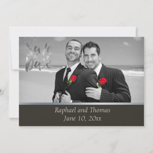 Elegante Gay Tuxedo Save the Date (Voorkant)