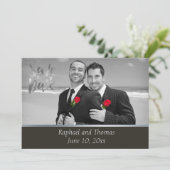 Elegante Gay Tuxedo Save the Date (Staand voorkant)