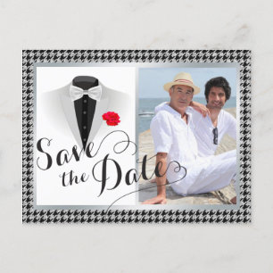 Elegante Gay Wedding Bewaar de datum met foto Aankondigingskaart