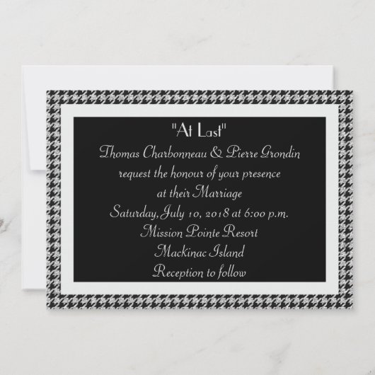 Elegante Gay Wedding Uitnodiging met Twee Tuxedos (Achterkant)