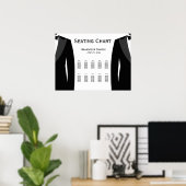 Elegante Gay Wedding Zittafel Zwart-wit Poster (Thuiskantoor)