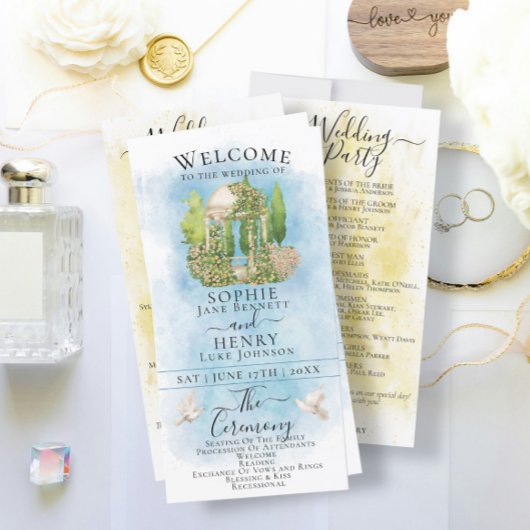 Elegante Gazebo bloemenduiven Luxe Trouwprogramma