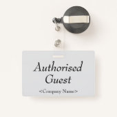 Elegante "Geautoriseerde gast" badge (Achterkant met intrekbare)