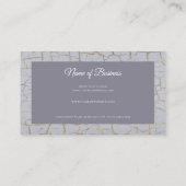 Elegante gebarsten verf stoffige lavendel gouden f visitekaartje (Achterkant)