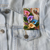 Elegante Gebeadde Zwaan Bloemstuk Button (Insitu)