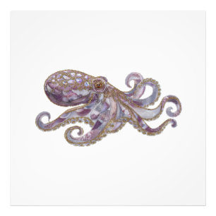 Elegante Gebeadede Octopus Kunst Illustratie Foto Afdruk