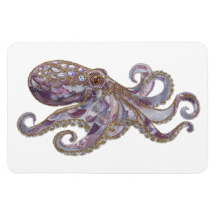 Elegante Gebeadede Octopus Kunst Illustratie Magneet