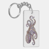 Elegante Gebeadede Octopus Kunst Illustratie Sleutelhanger (Voorkant Links)