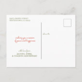 Elegante gebladerte bessen Vrolijke Kerstmis Foto Feestdagenkaart (Achterkant)