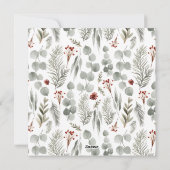 Elegante gebladerte typografie 3 Multi Photo Chris Feestdagenkaart (Achterkant)