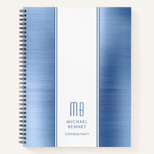 Elegante Geblindeerde Blauwe Zakelijk Notitieboek