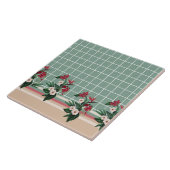 Elegante gebloemde geruit tegeltje (Zijkant)