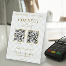 Elegante geblokte goud Kleur Connect met ons QR-co