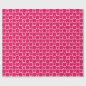 Elegante geblokte harten Raspberry roze rood Cadeaupapier (Vlak)