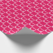 Elegante geblokte harten Raspberry roze rood Cadeaupapier (Hoek)