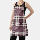 Elegante geblokte plakken in Bourgogne Kookgereeds Schort (Insitu)