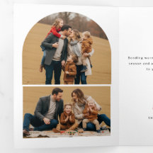 Elegante Gebogen Lay-out Familie Foto Kerstmis