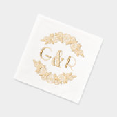 Elegante gebogen Rozen #6 ronde twee Initiaal Folie Servetten (Links)