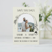 Elegante Gebogen Save The Date Trouw Uitnodiging (Staand voorkant)