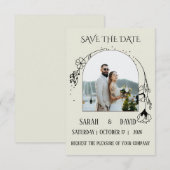 Elegante Gebogen Save The Date Trouw Uitnodiging (Voorkant / Achterkant)