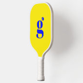 Elegante Geboldende Monogram Initiaal Kanariegeel Pickleball Paddle (Links)