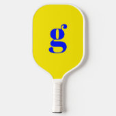Elegante Geboldende Monogram Initiaal Kanariegeel Pickleball Paddle (Achterkant)
