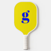 Elegante Geboldende Monogram Initiaal Kanariegeel Pickleball Paddle (Voorkant)