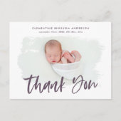 Elegante geboorte aankondiging foto dank u (Voorkant)