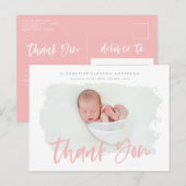 Elegante geboorte aankondiging foto dank u (Voorkant / Achterkant)