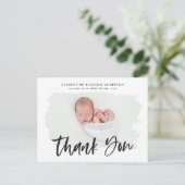 Elegante geboorte aankondiging foto dank u (Staand voorkant)