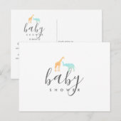 Elegante Geboorteaankondiging Kaart voor Baby Gira (Voorkant / Achterkant)