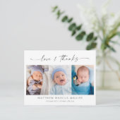 Elegante geboorteaankondiging, liefde en bedankt f briefkaart (Staand voorkant)