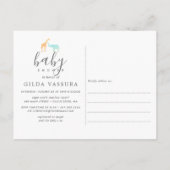 Elegante geboorteaankondiging voor baby met giraff uitnodiging briefkaart (Achterkant)