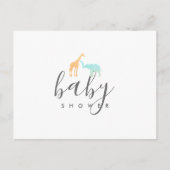 Elegante geboorteaankondiging voor baby met giraff uitnodiging briefkaart (Voorkant)