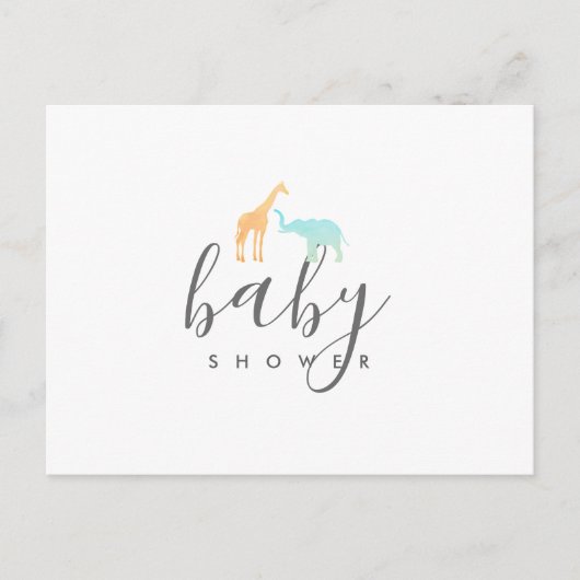 Elegante geboorteaankondiging voor baby met giraff uitnodiging briefkaart (Voorkant)