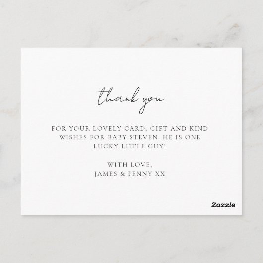Elegante geboorteaankondigingskaarten voor baby's briefkaart (Achterkant)