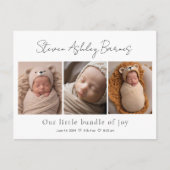 Elegante geboorteaankondigingskaarten voor baby's briefkaart (Voorkant)