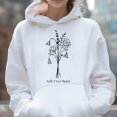 Elegante Geboortebloem Boeket Wildflower Gepersona Hoodie